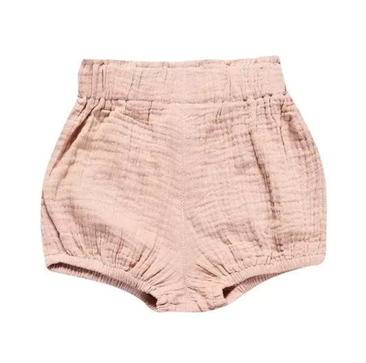 Girl's Peachy Pink Bubble Shorts - Squishy Cheeks