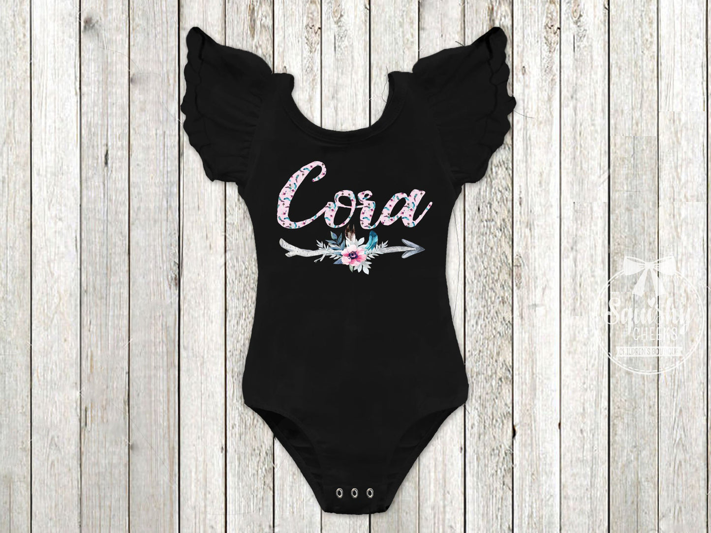 Girl's Personalized Boho Arrow Leotard - Squishy Cheeks