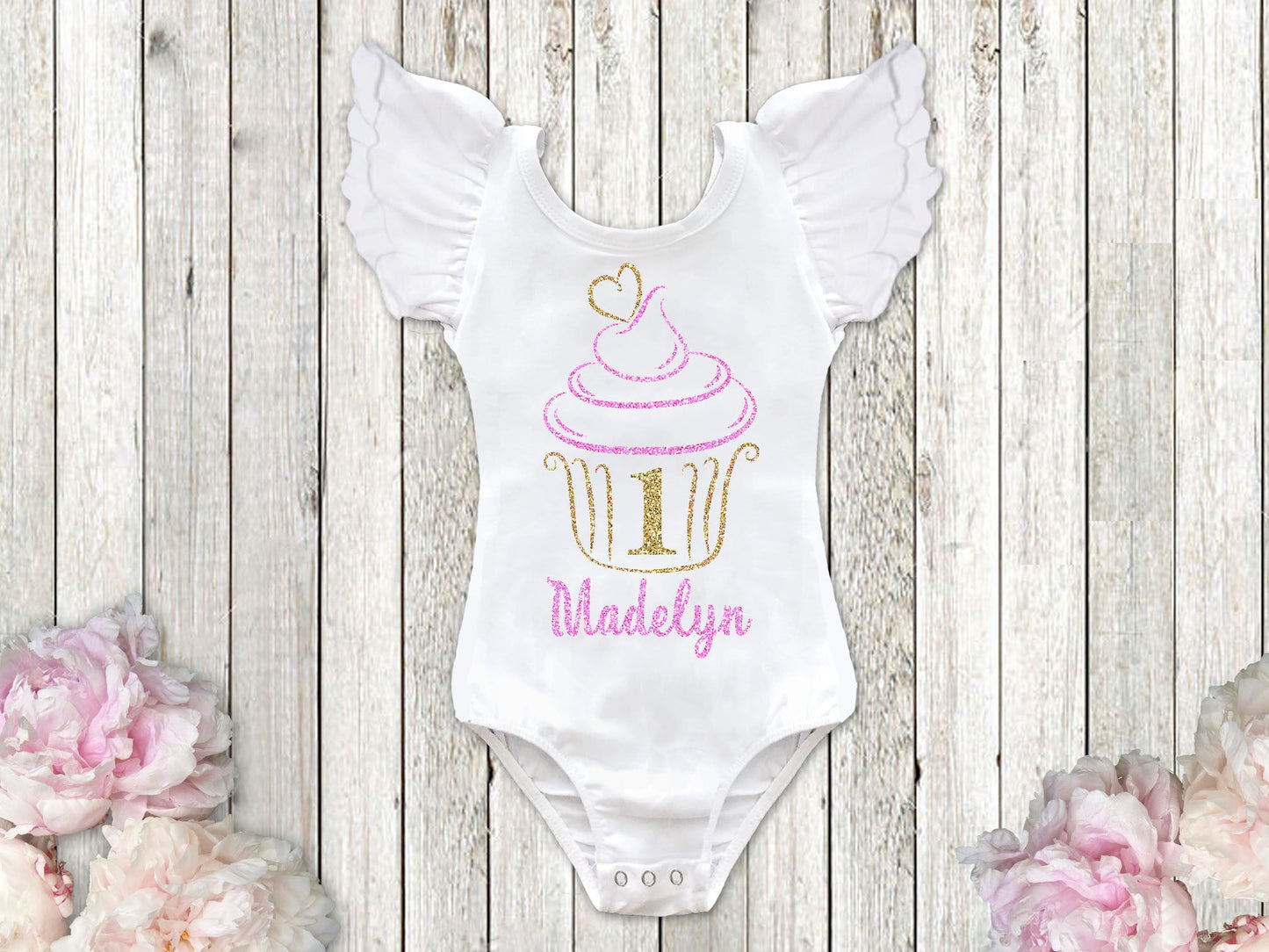 Girl's Personalized Cupcake Birthday Top - Squishy Cheeks