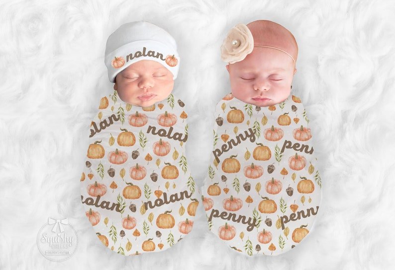 Girl's Personalized Fall Pumpkin Blanket - Squishy Cheeks