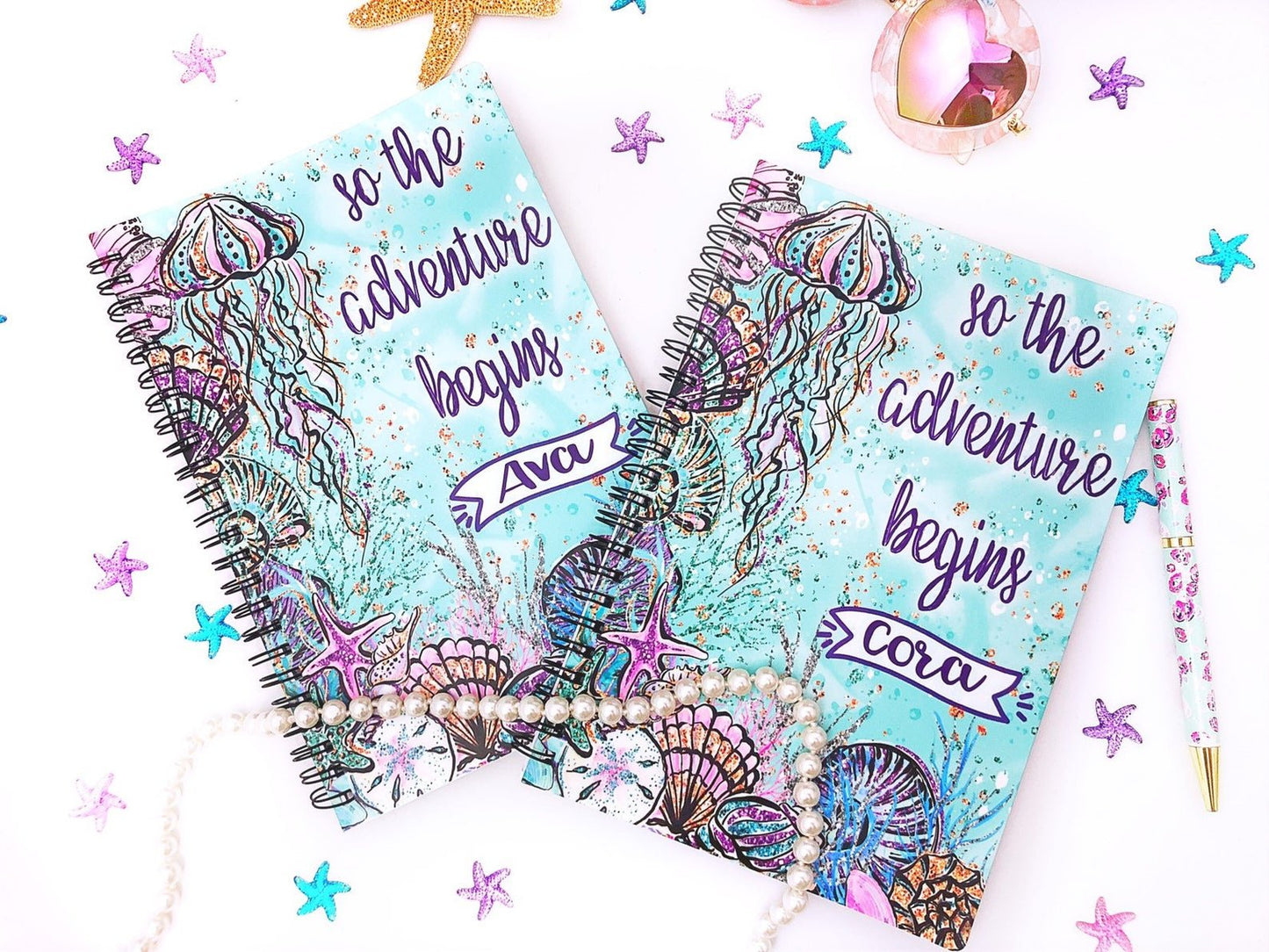 Girl's Personalized Mermaid Notebook - Squishy Cheeks