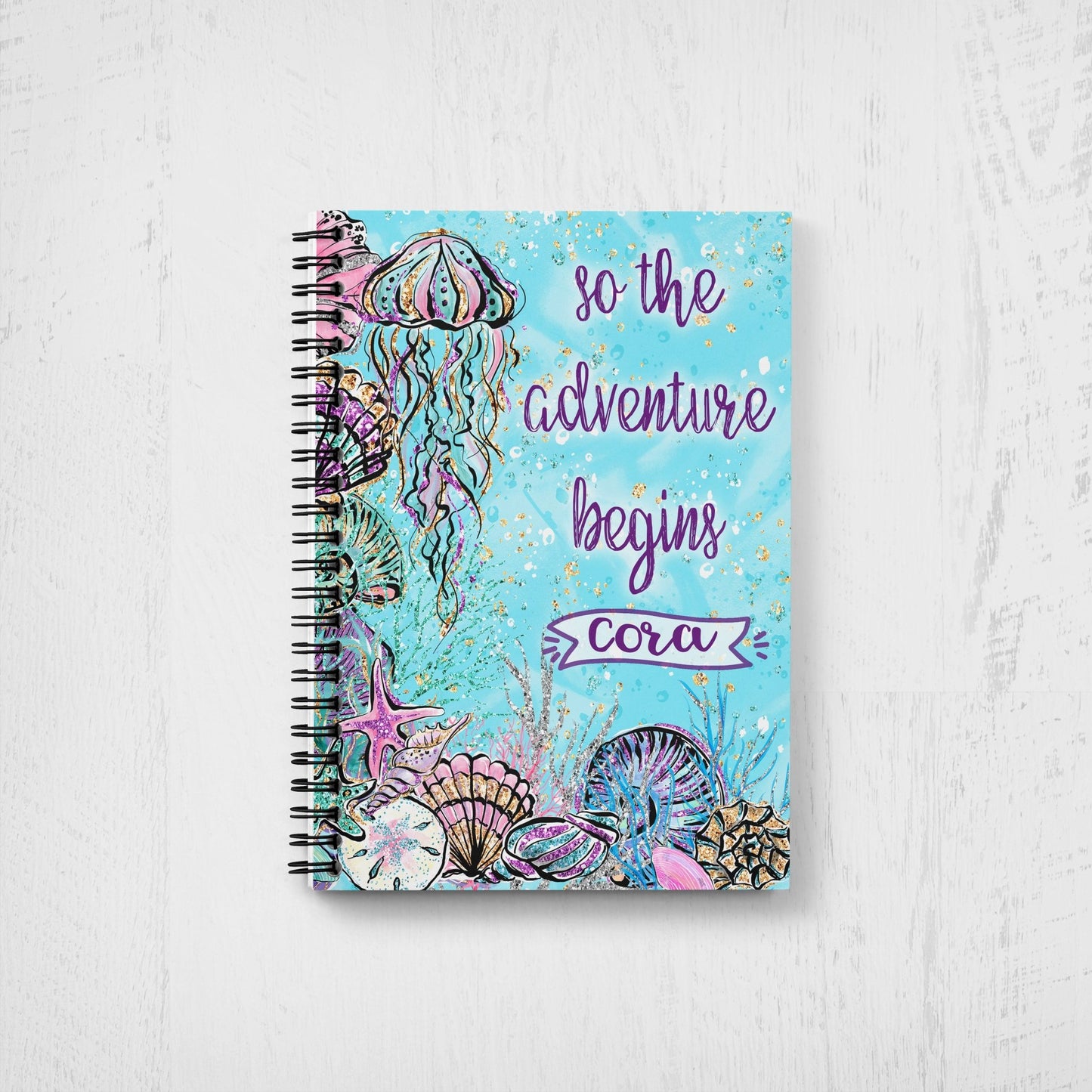 Girl's Personalized Mermaid Notebook - Squishy Cheeks