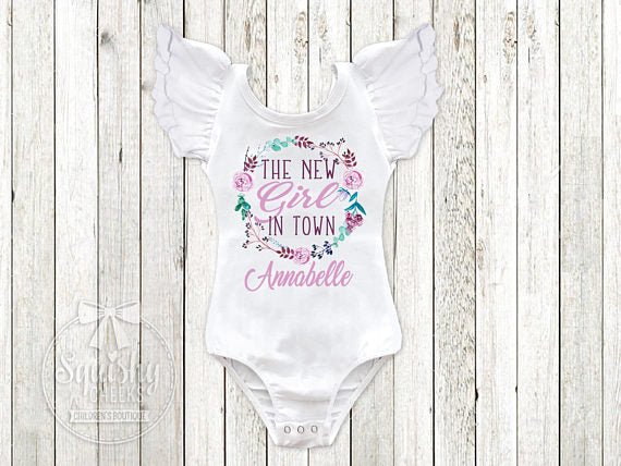 Girl's Personalized New Girl In Town Top - Squishy Cheeks