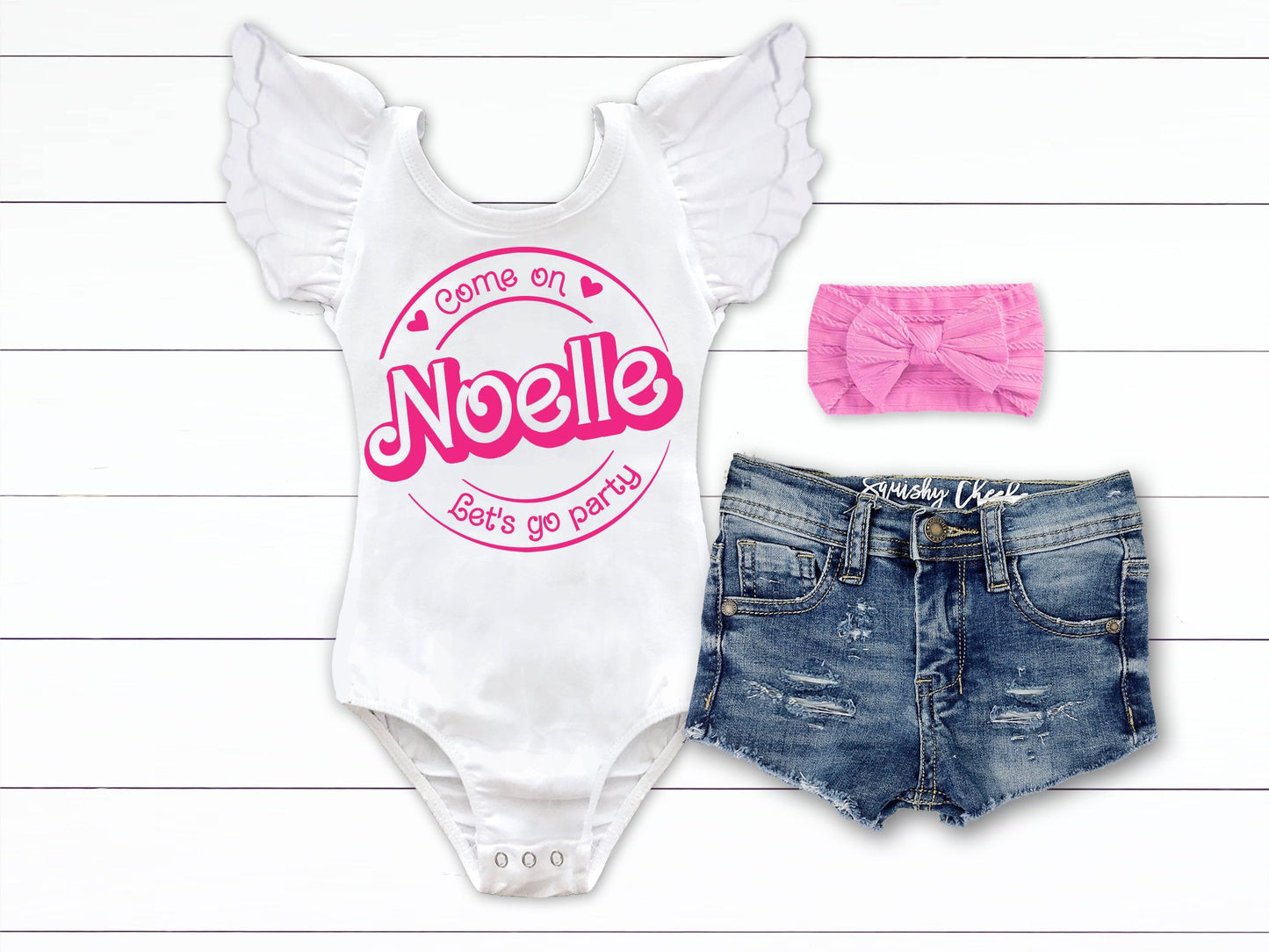 Girls Personalized Pink Doll Birthday Shirt Pink Doll Birthday Outfit - Squishy Cheeks