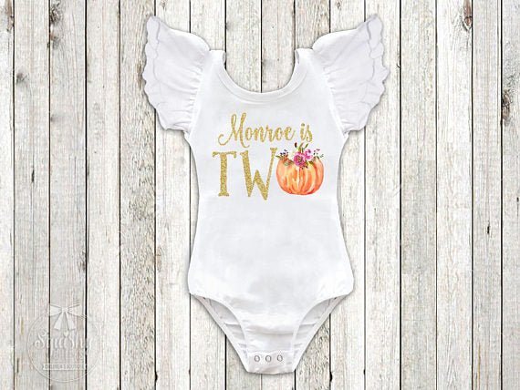 Girl's Personalized Pumpkin Birthday Top - Squishy Cheeks
