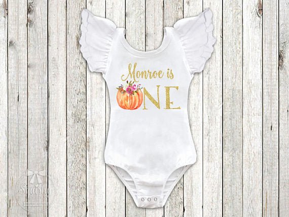 Girl's Personalized Pumpkin Birthday Top - Squishy Cheeks