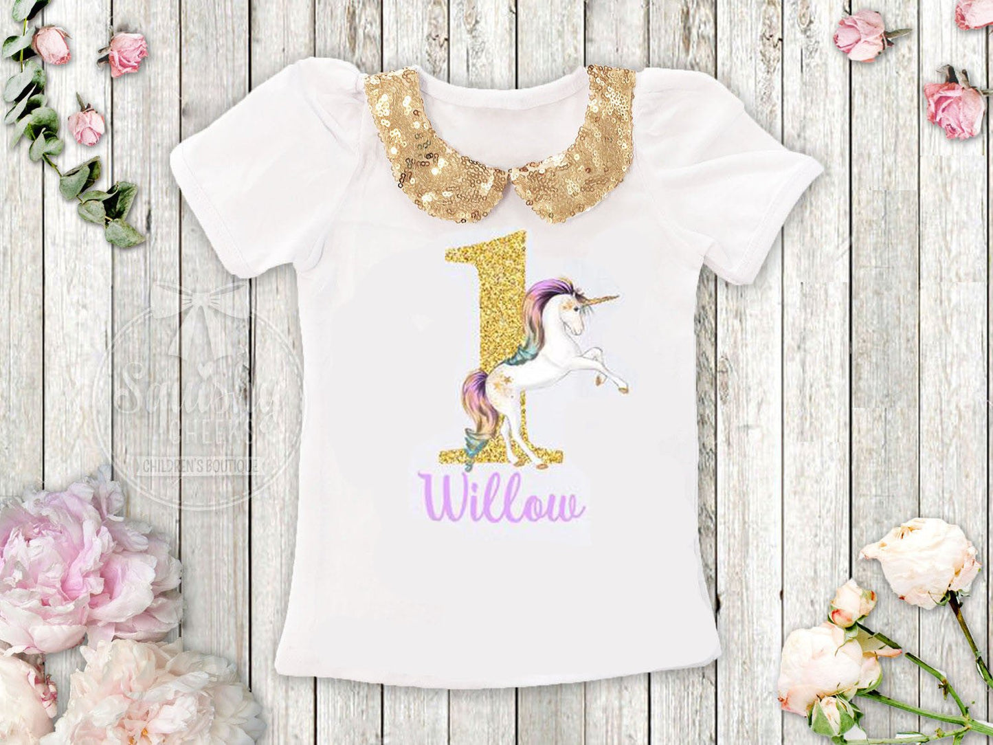 Girl's Personalized Unicorn Birthday Top - Squishy Cheeks