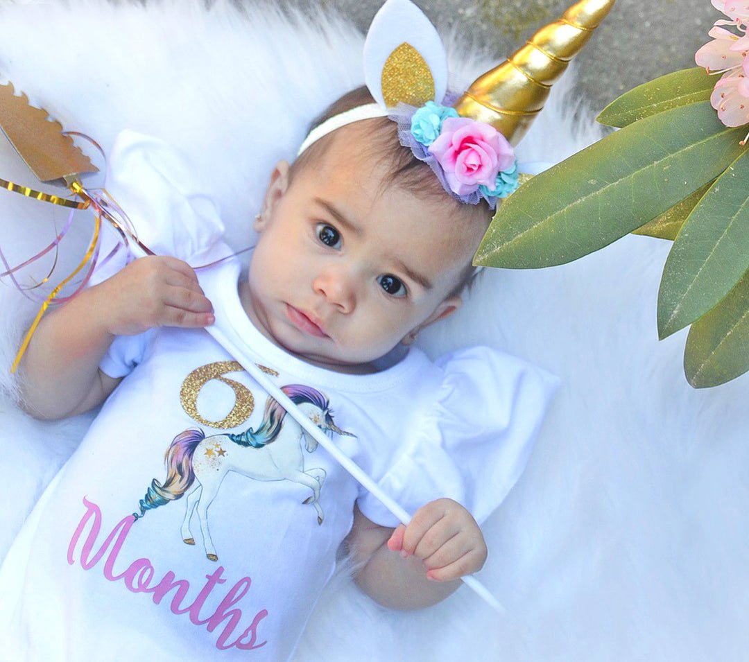 Girl's Personalized Unicorn Birthday Top - Squishy Cheeks