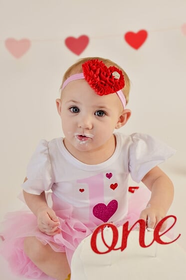 Girl's Personalized Valentine Birthday Outfit - Squishy Cheeks