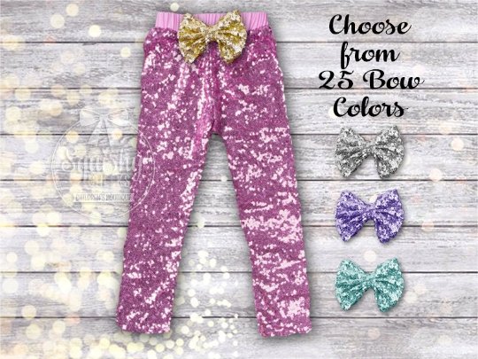 Girl's Pink Sequin Pants - Squishy Cheeks