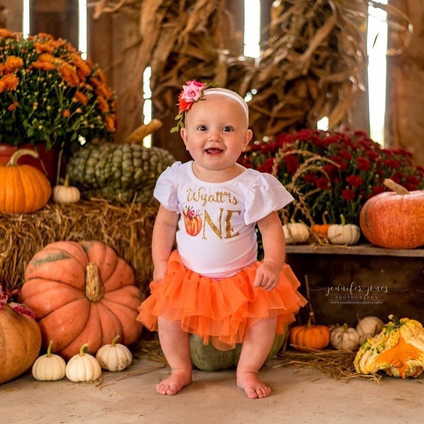 Girl's Pumpkin First Birthday Outfit Pumpkin 1st Birthday Party Pumpkin Patch Outfit Fall Birthday Outfit Boho Pumpkin Patch Outfit - Squishy Cheeks