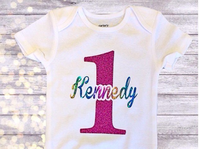Girl's Rainbow Birthday Top - Squishy Cheeks