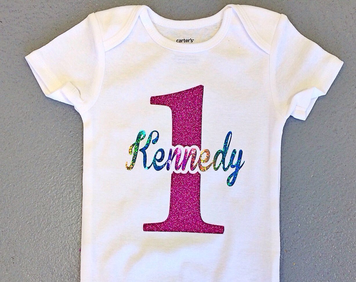 Girl's Rainbow Birthday Top - Squishy Cheeks
