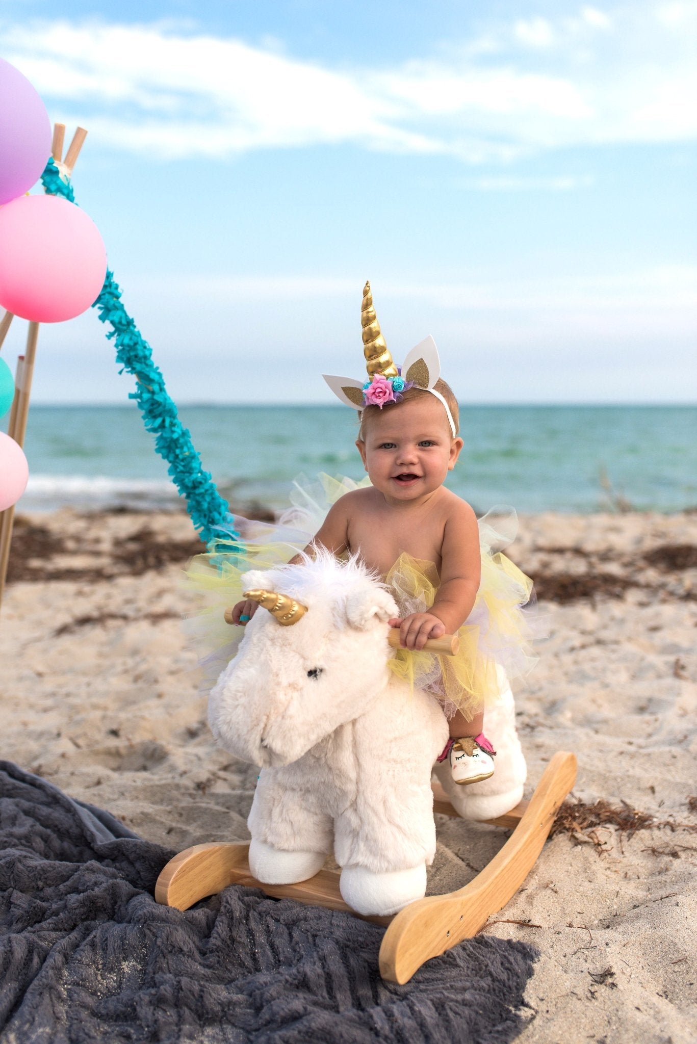 Girl's Rainbow Unicorn Birthday Outfit - Squishy Cheeks