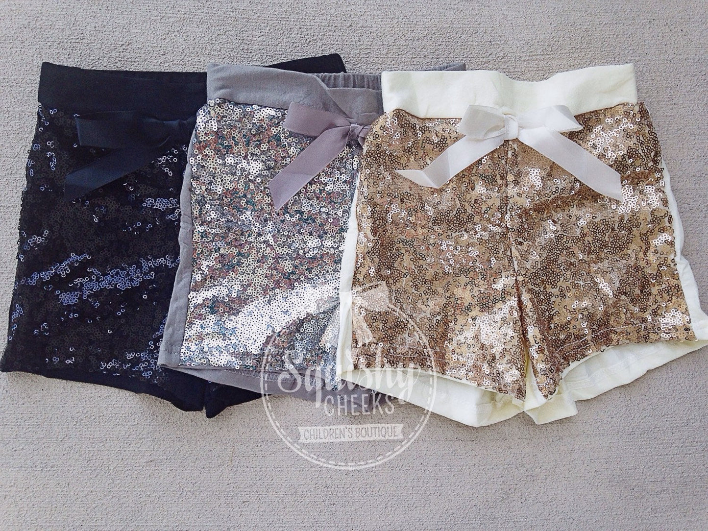 Girl's Silver Sequin Shorts - Squishy Cheeks