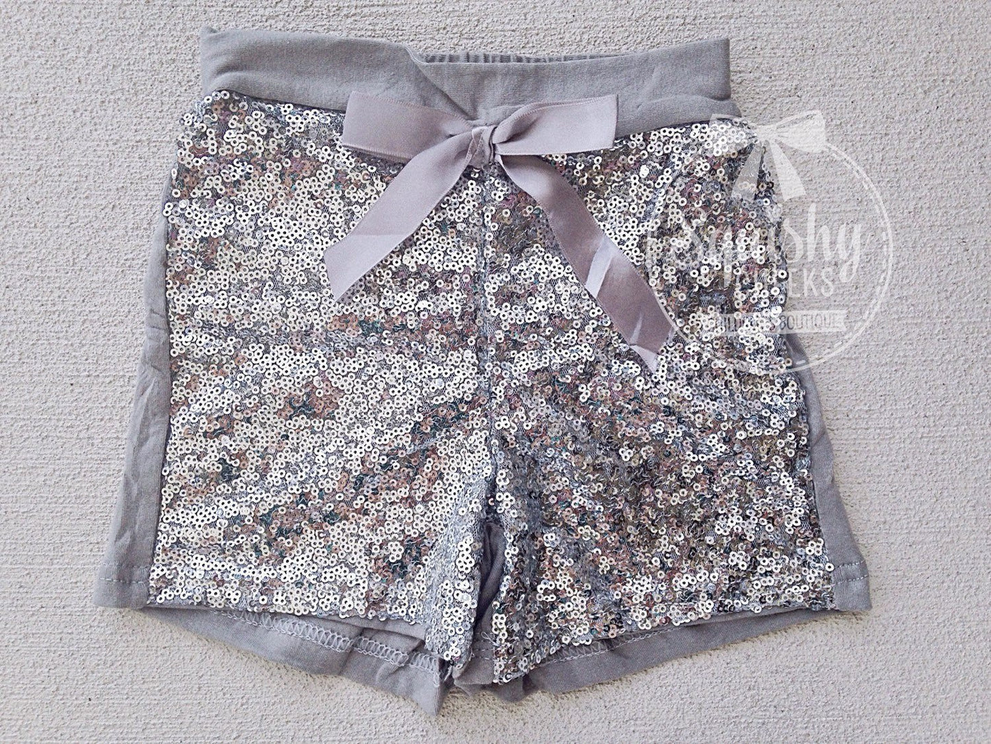 Girl's Silver Sequin Shorts - Squishy Cheeks