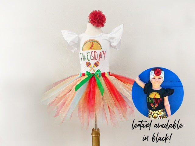 Girls Taco Twosday Tutu Outfit Birthday Shirt Girls 2nd Birthday Shirt Taco Birthday Party Fiesta Birthday Party - Squishy Cheeks