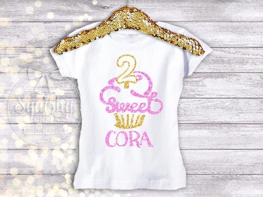 Girl's Two Sweet 2nd Birthday Top - Squishy Cheeks