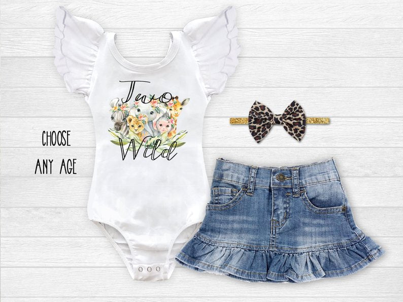 Girl's Wild One Jungle Safari Outfit - Squishy Cheeks