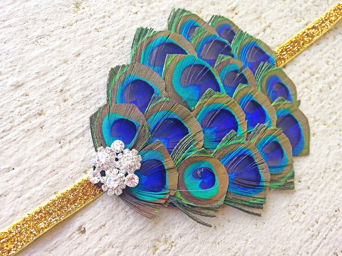Gold Peacock Headband - Squishy Cheeks