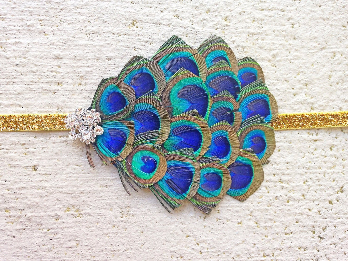 Gold Peacock Headband - Squishy Cheeks