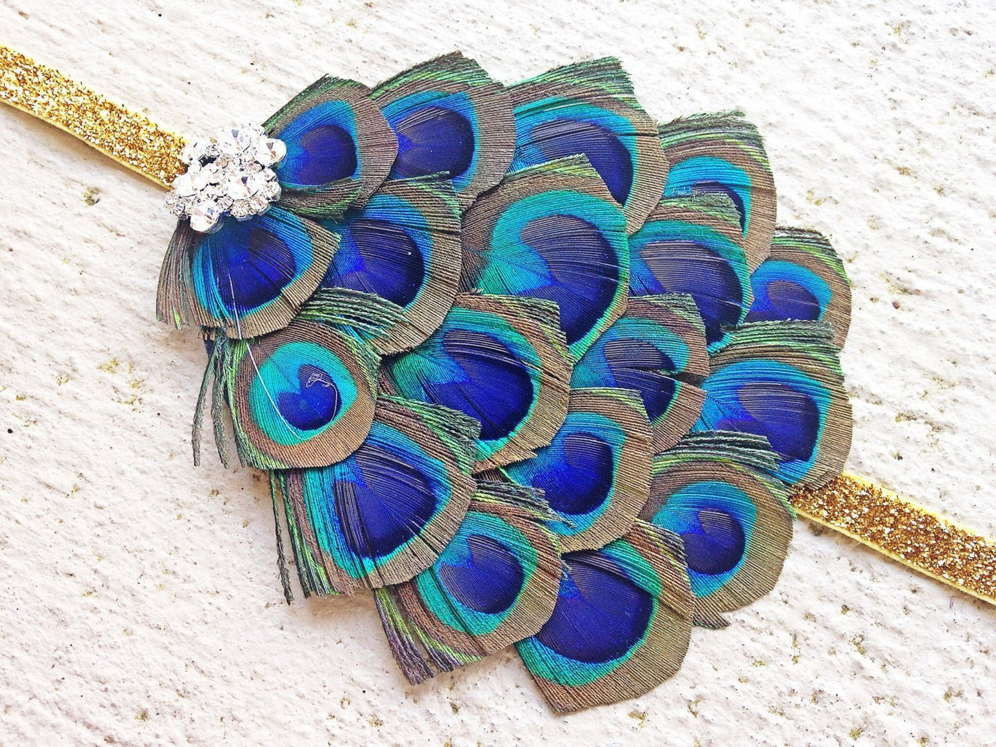 Gold Peacock Headband - Squishy Cheeks