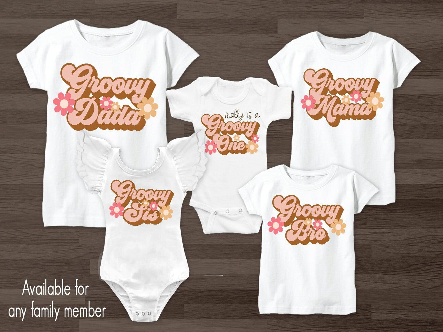 Groovy Family Shirts Groovy One Birthday Groovy Mom Groovy Dad Groovy Bro Groovy Sis Shirts - Squishy Cheeks