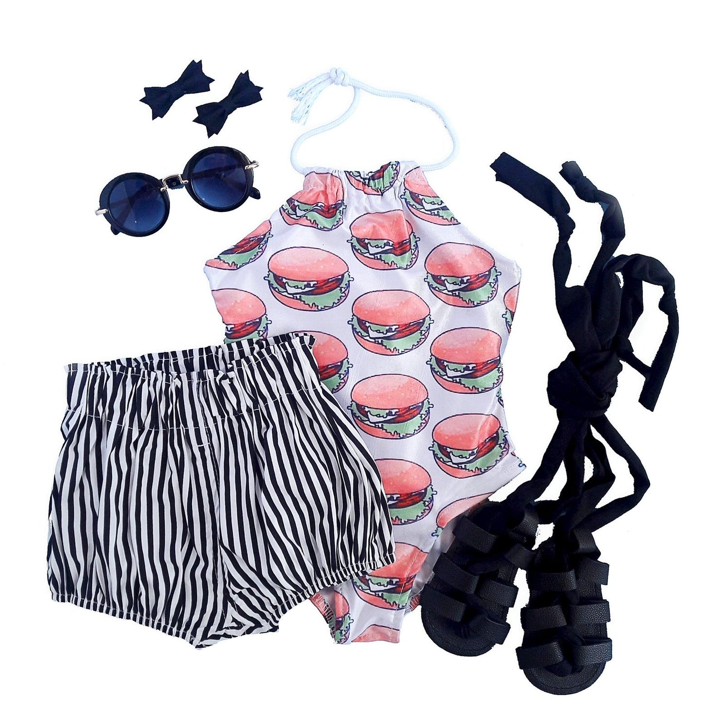 Hamburger Halter Swimsuit - Squishy Cheeks