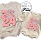 Happy New Years 2024 Pink Matching Mom Kids Shirts NYE Sweatshirts - Squishy Cheeks