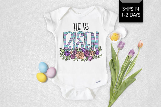 He Is Risen Easter Baby Onesie® - Squishy Cheeks