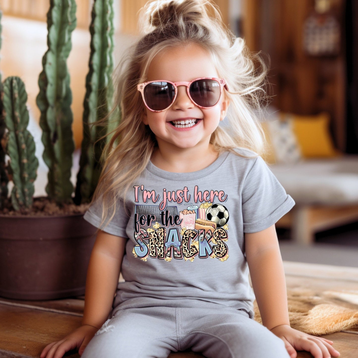 Here for the Snacks Funny Soccer Sibling Shirt - Squishy Cheeks