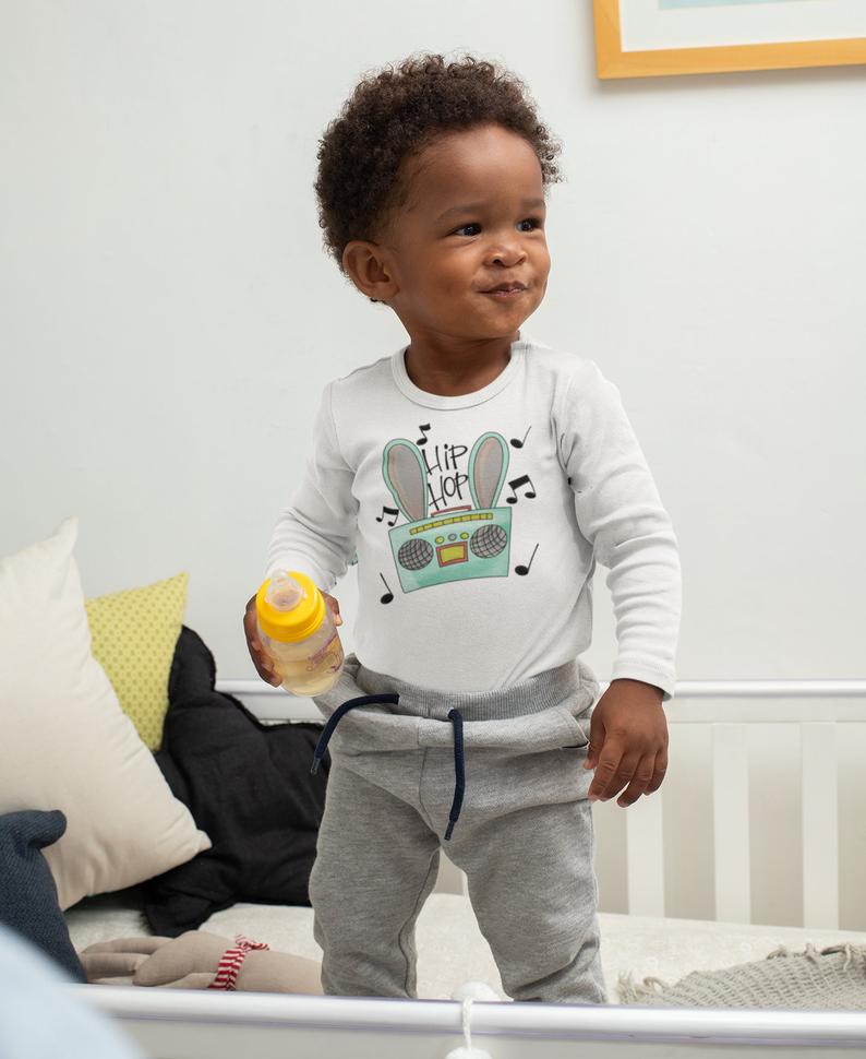 Hip Hop Funny Easter Baby Onesie® - Squishy Cheeks