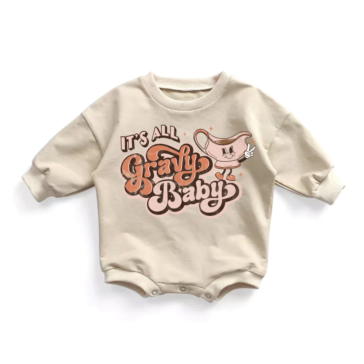 It's All Gravy Baby Fall Sweatshirt Baby Romper - Squishy Cheeks