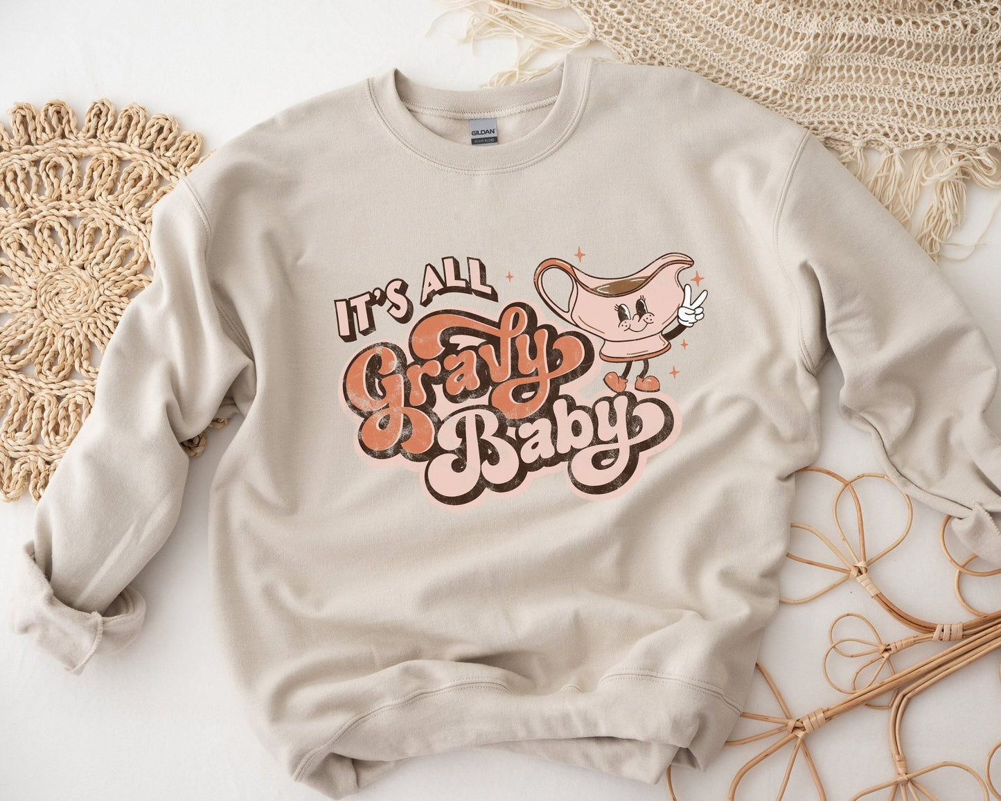 It's All Gravy Baby Fall Sweatshirt Baby Romper - Squishy Cheeks