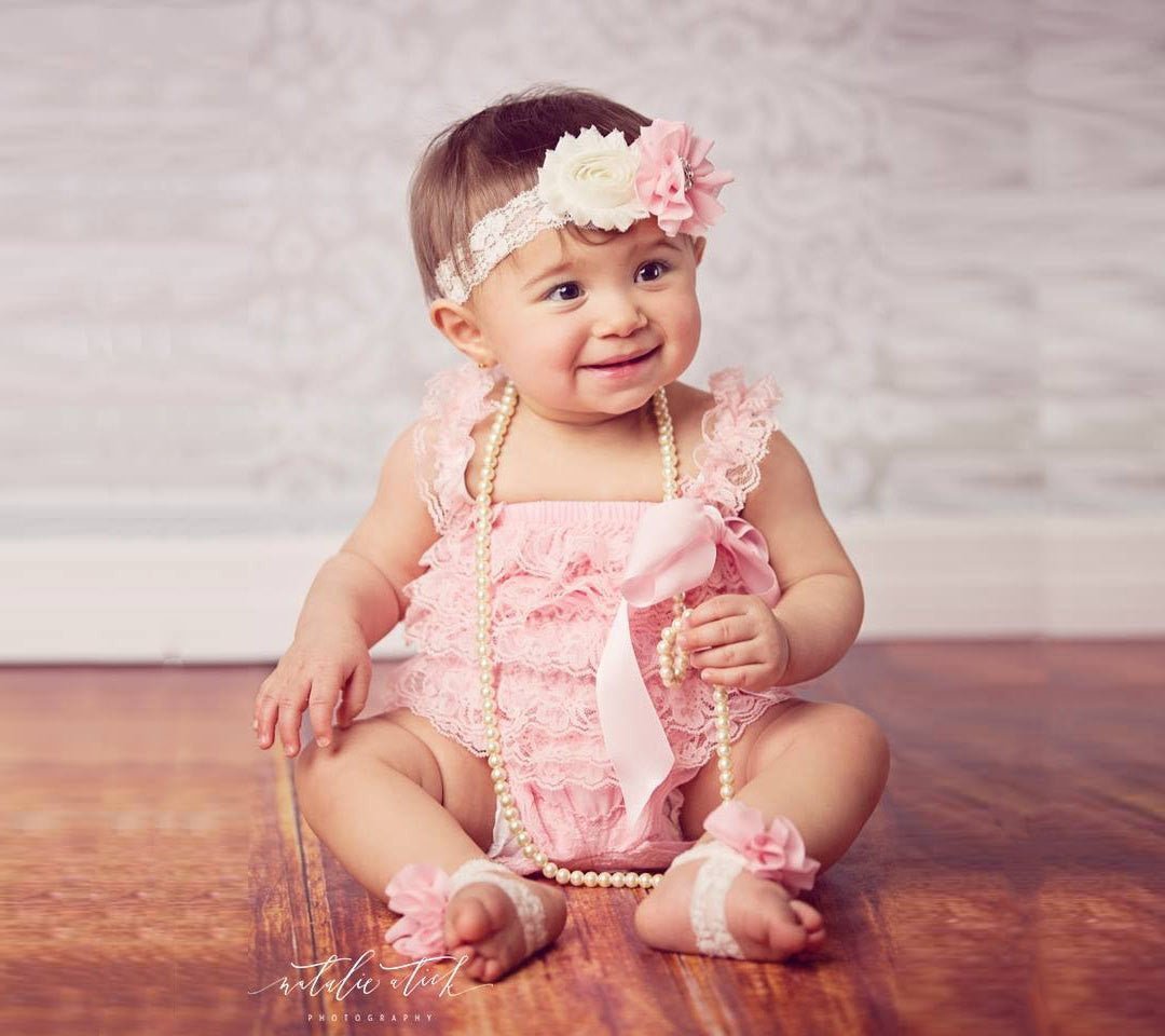 Ivory and Pink Headband - Squishy Cheeks