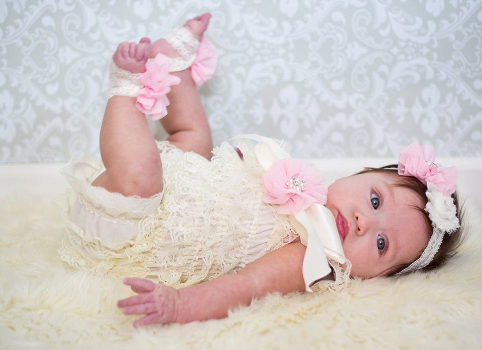 Ivory and Pink Headband - Squishy Cheeks