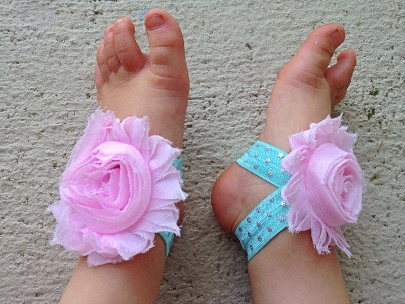 Light Pink, Aqua Metallic Polka Dot Piggy Petals - Squishy Cheeks