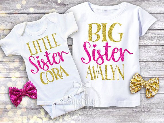 Little Sister Big Sister Shirt Pack - Squishy Cheeks