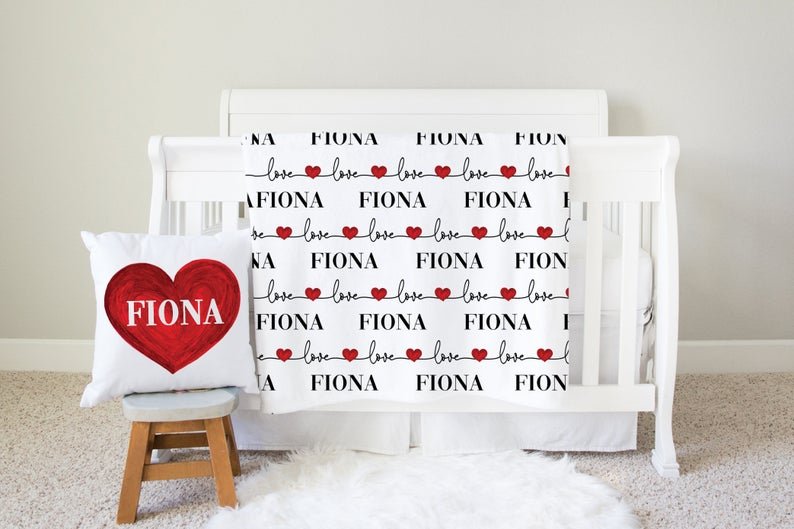 Love Hearts Valentine's Baby Swaddle Blanket - Squishy Cheeks
