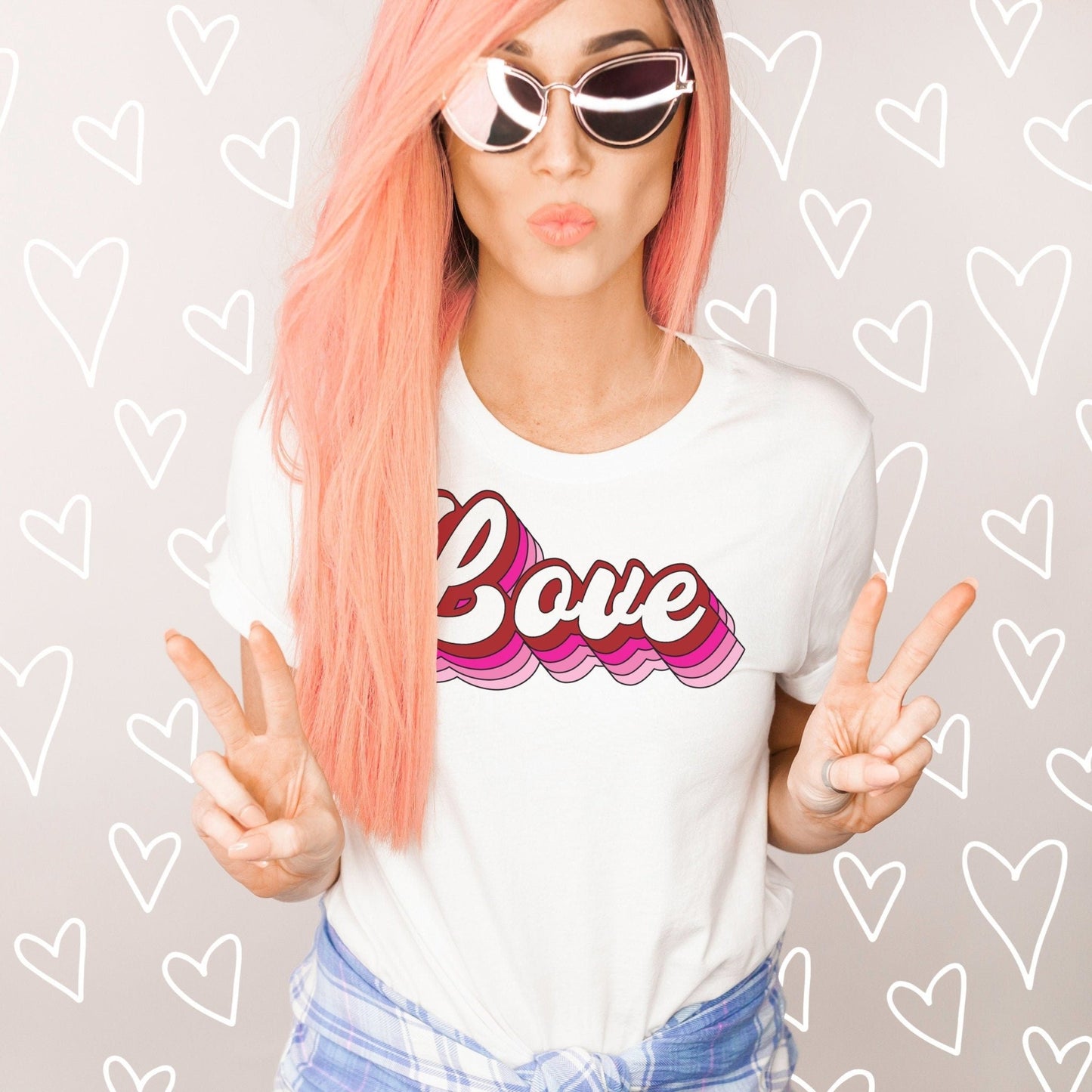 Love Valentine Shirt for Her Womans Retro Love Shirt - Squishy Cheeks