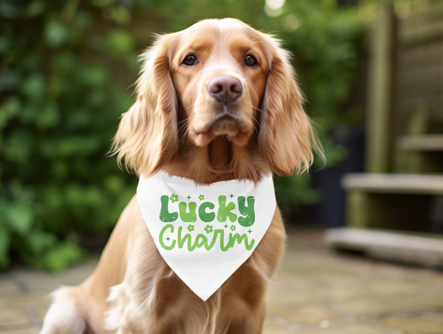 Lucky Charm Funny St. Patrick's Day Dog Bandana Scarf - Squishy Cheeks