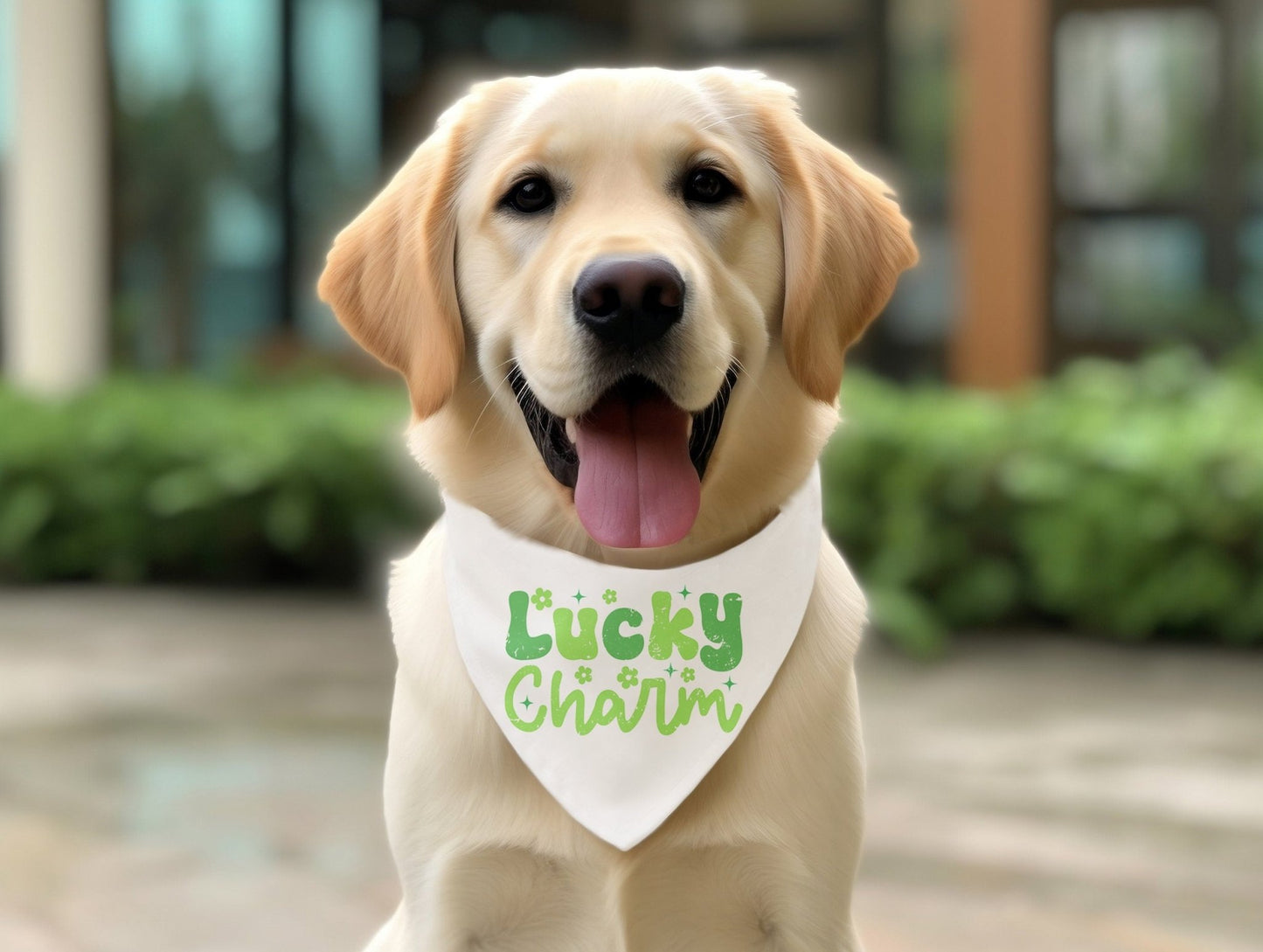 Lucky Charm Funny St. Patrick's Day Dog Bandana Scarf - Squishy Cheeks