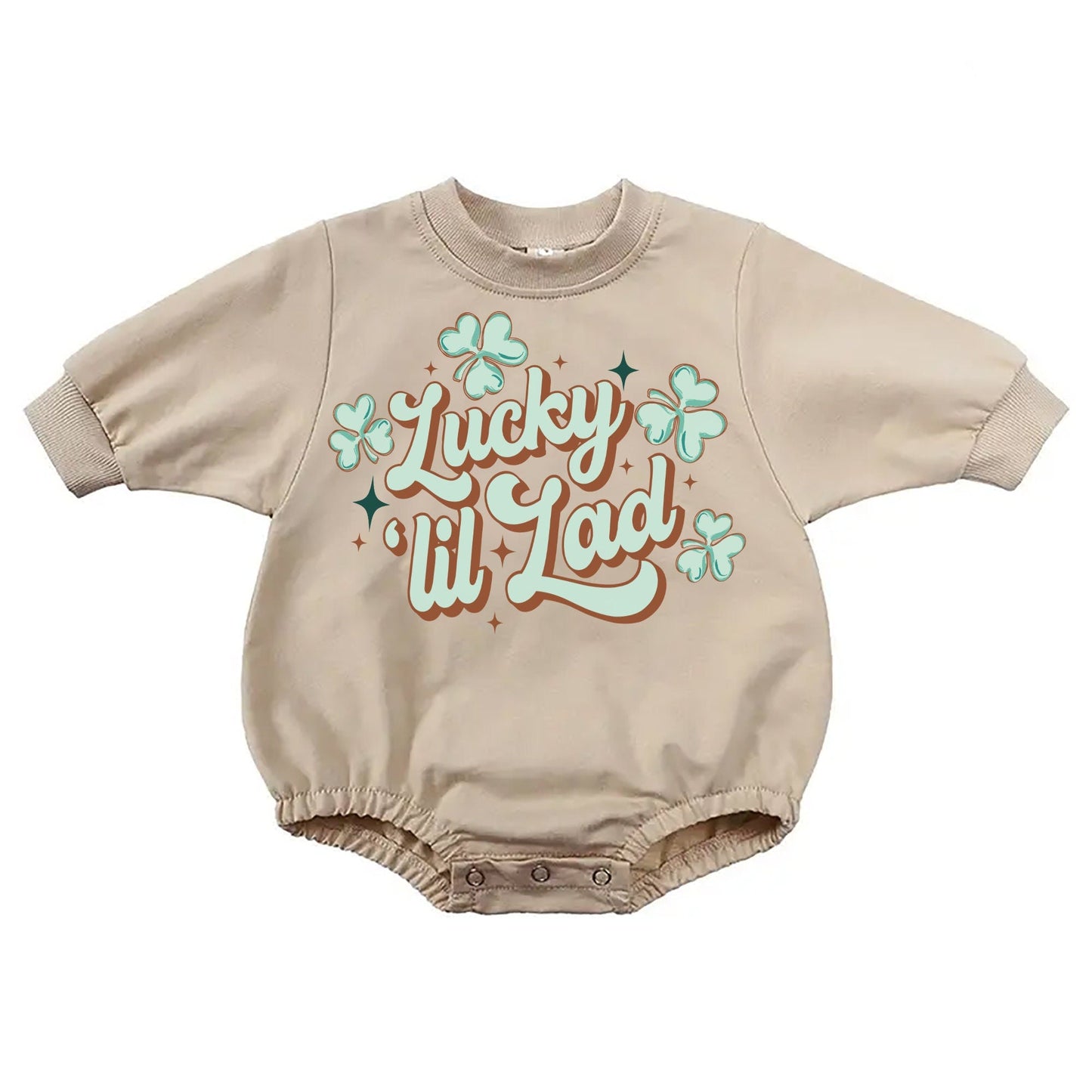 Lucky Lil Lad St Patricks Day Shirt Onesie® Boy Raglan Tee - Squishy Cheeks