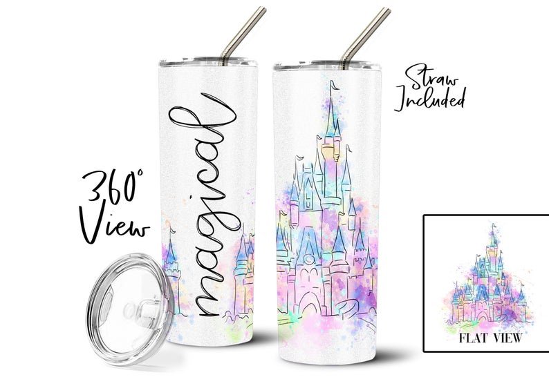 PHOTOS: New Tumbler With Cinderella Castle Straw Topper Available