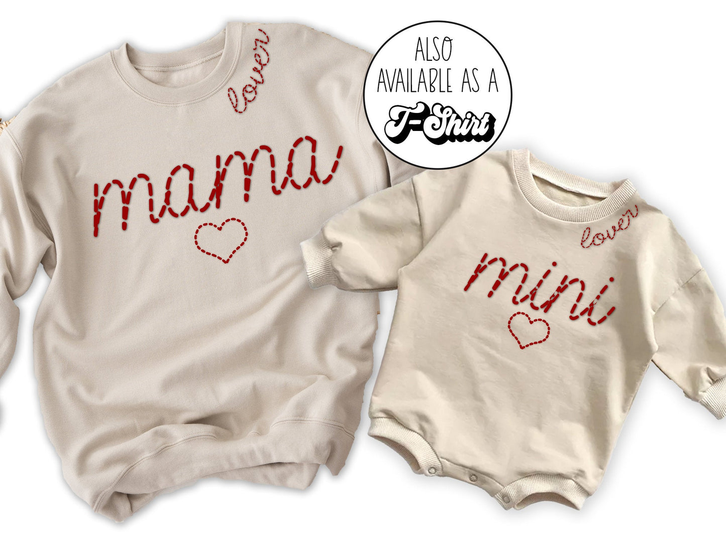 Matching Mom Kids Valentines Sweatshirts Mama Mini Mommy and Me Valentines Day Shirts - Squishy Cheeks