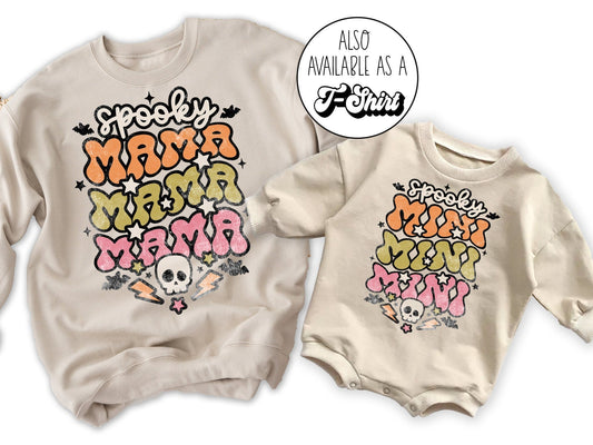 Matching Spooky Mama Spooky Mini Retro Halloween Sweatshirts - Squishy Cheeks
