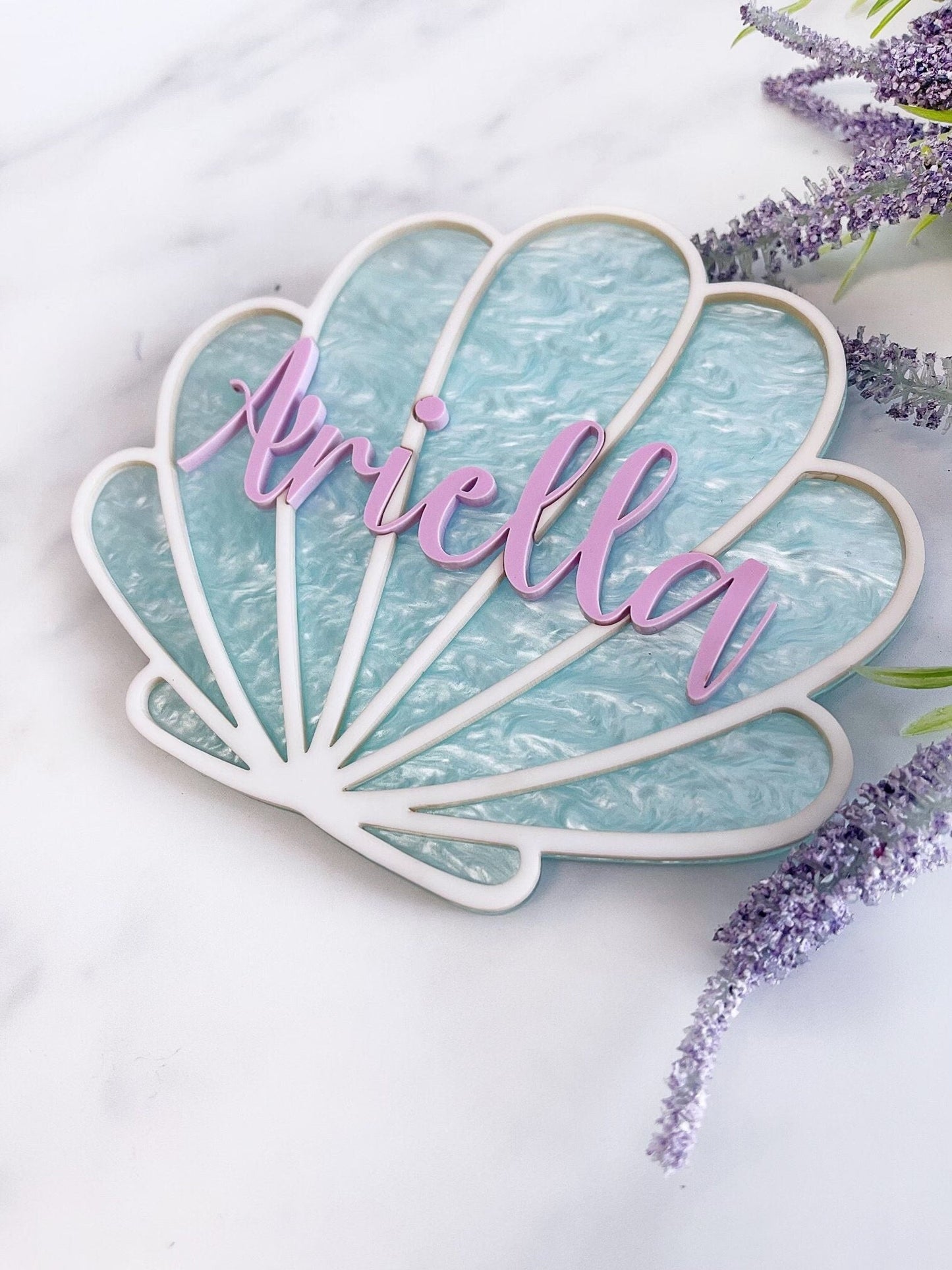 Mermaid Name Sign Shell Mermaid Nursery - Squishy Cheeks