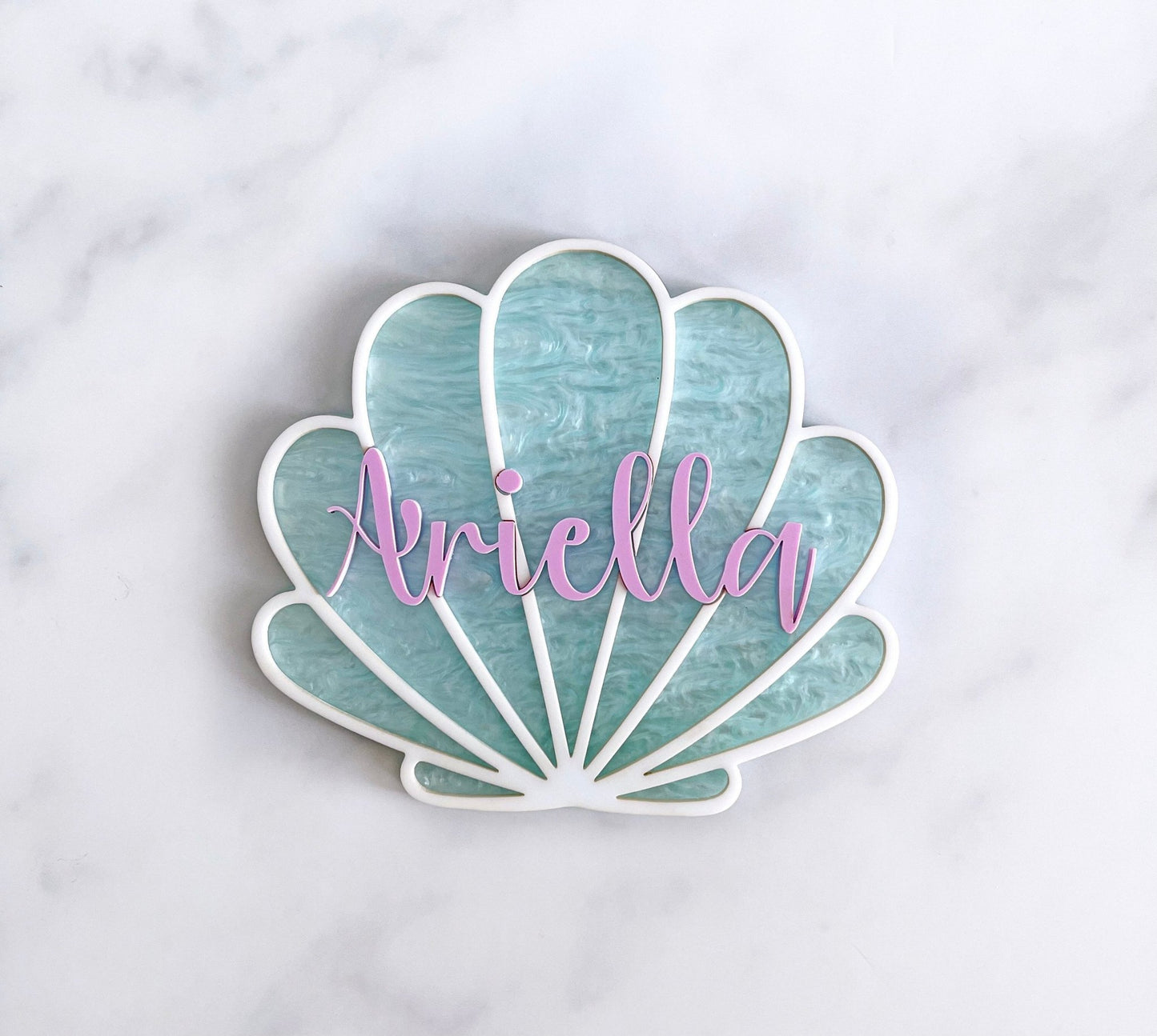 Mermaid Name Sign Shell Mermaid Nursery - Squishy Cheeks
