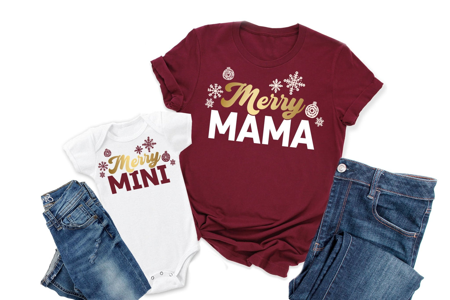 Merry Mama & Mini Christmas T-Shirts - Squishy Cheeks