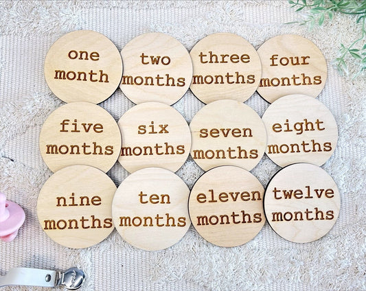 Minimalist Baby Month Signs, New Baby Milestone Marker - Squishy Cheeks